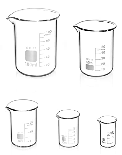 QWORK Messbecher-Set 5-teilig (5-100 ml)